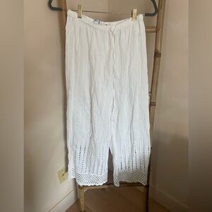 Blue Island White Textured vacation  Pants (coverup)